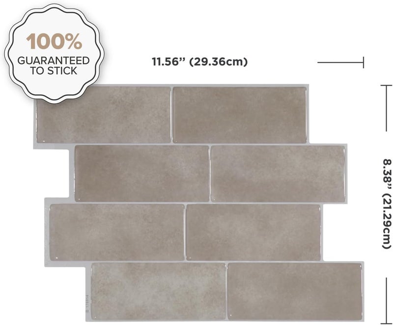 Smart Tiles Peel and Stick Backsplash - 5 Sheets of 11.56" x 8.38" - 3D Adhesive Peel and Stick Tile Backsplash for Kitchen, Bathroom, Wall Tile - Image 3